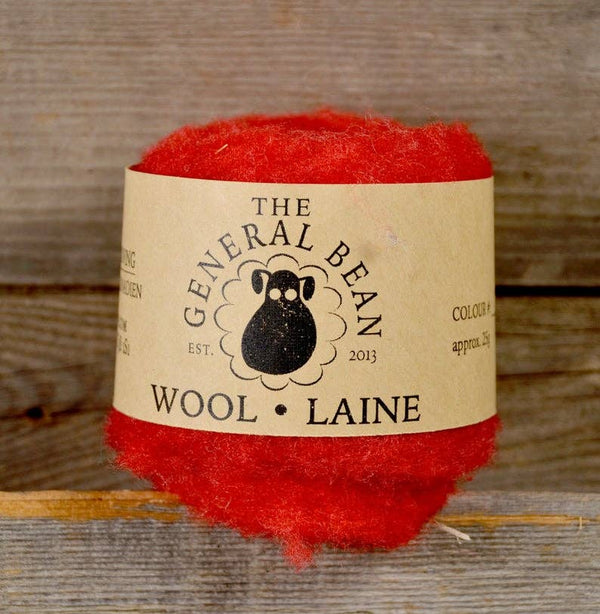 Needle Felting Wool by The General Bean - Red