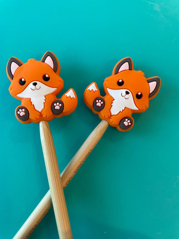 Knitting Needle Point Protectors: Fox