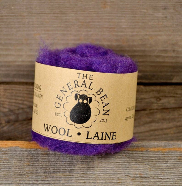 Needle Felting Wool by The General Bean - Purple