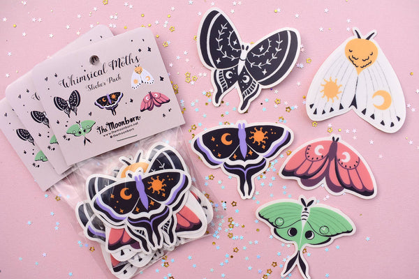 Whimsical Moths Sticker Pack by The Moonborn