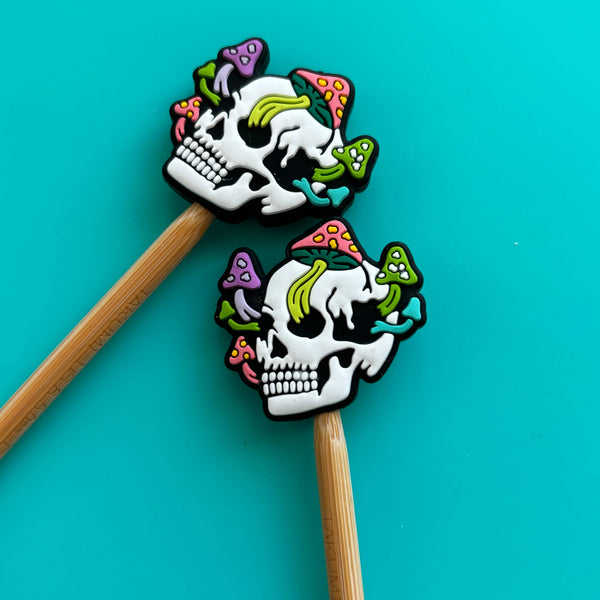 Skull Mushrooms Cup Knitting Needle Point Protectors