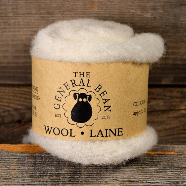 Needle Felting Wool by The General Ben - White