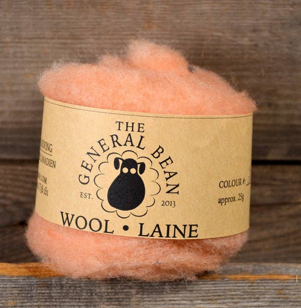 Needle Felting Wool by The General Bean - Peach