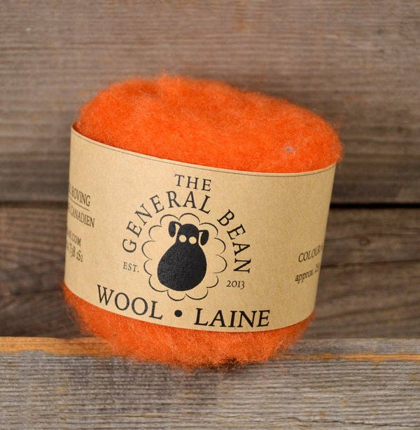 Needle Felting Wool by The General Bean - Orange